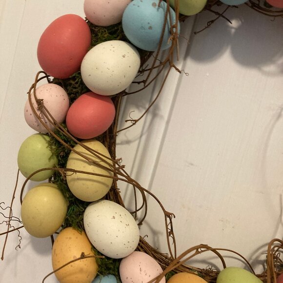 Grapevine Easter Egg Wreath 16" - Picture 4 of 5